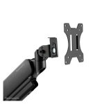 Brazo de monitor Neomounts DS70-450BL1, compatible con pantallas de 17 a 42 pulgadas, resorte de gas y tope a 180°.