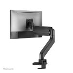 Brazo de monitor Neomounts DS70-450BL1, compatible con pantallas de 17 a 42 pulgadas, resorte de gas y tope a 180°.
