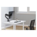 Brazo de monitor Neomounts DS70-450BL1, compatible con pantallas de 17 a 42 pulgadas, resorte de gas y tope a 180°.