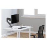 Brazo de monitor Neomounts DS70-450BL1, compatible con pantallas de 17 a 42 pulgadas, resorte de gas y tope a 180°.