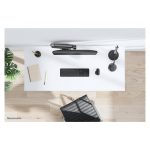 Brazo de monitor Neomounts DS70-450BL1, compatible con pantallas de 17 a 42 pulgadas, resorte de gas y tope a 180°.