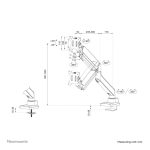 Brazo de monitor Neomounts DS70-450BL1, compatible con pantallas de 17 a 42 pulgadas, resorte de gas y tope a 180°.