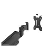 Brazo de monitor Neomounts DS70PLUS-450BL1 ajuste 17-49 pulgadas con resorte de gas y Topfix