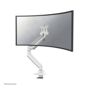 Brazo de monitor Neomounts DS70PLUS-450WH1 con resorte de gas, Topfix y capacidad para monitores de 17 a 49 pulgadas