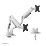 Brazo de monitor Neomounts DS70S-950WH2 con soporte para monitores de 17-35 pulgadas, tecnología de resorte de gas y tope a 180 grados