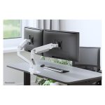 Brazo de monitor Neomounts DS70S-950WH2 con soporte para monitores de 17-35 pulgadas, tecnología de resorte de gas y tope a 180 grados