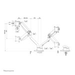 Brazo de monitor Neomounts DS70S-950WH2 con soporte para monitores de 17-35 pulgadas, tecnología de resorte de gas y tope a 180 grados