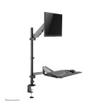 Soporte de sobremesa Neomounts DS90-325BL1 para puesto de trabajo de pie y sentado con resorte de gas, ideal para monitores de 17 a 32 pulgadas