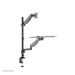 Soporte de sobremesa Neomounts DS90-325BL1 para puesto de trabajo de pie y sentado con resorte de gas, ideal para monitores de 17 a 32 pulgadas