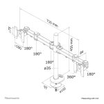 Vista del brazo de monitor dual Neomounts FPMA-D960DG, ajustable, para pantallas de 10 a 27 pulgadas, SKU FPMA-D960DG