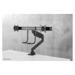 Brazo de monitor Neomounts NM-D775DXBLACK para pantallas de 10 a 32 pulgadas, con resorte de gas, topfix y tope a 180 grados. SKU: NM-D775DXBLACK