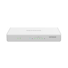NETGEAR BR200 router blanco con 5 puertos de Ethernet Gigabit, modelo BR200-100PES. Ideal para conexiones rápidas y confiables.