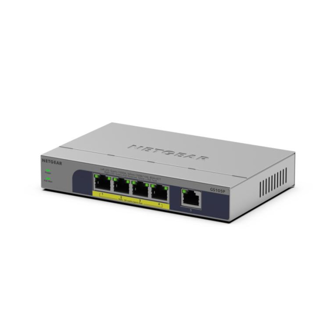 NETGEAR GS105P No administrado Gigabit Ethernet (10/100/1000) Energía sobre Ethernet (PoE) Montaje en pared/escritorio Gris 3 NETGEAR GS105P usuarios ideales