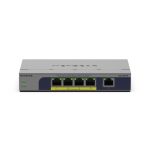 NETGEAR GS105PP, switch no administrado con Gigabit Ethernet 10/100/1000, soporte PoE, para montaje en pared o escritorio. SKU: GS105PP-300EUS