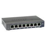 Switch NETGEAR GS108E gestionado con 8 puertos Gigabit Ethernet 10/100/1000, color negro, SKU GS108E-300PES