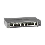 Switch NETGEAR GS108E gestionado con 8 puertos Gigabit Ethernet 10/100/1000, color negro, SKU GS108E-300PES