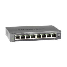 Switch NETGEAR GS108E gestionado con 8 puertos Gigabit Ethernet 10/100/1000, color negro, SKU GS108E-300PES