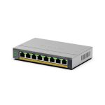 NETGEAR GS108EPP conmutador no administrado Gigabit Ethernet 10/100/1000 con Power over Ethernet PoE montaje en pared y escritorio gris GS108EPP-100EUS