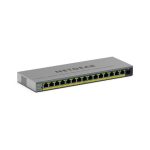 NETGEAR GS116EPP, switch gestionado L2/L3 Gigabit Ethernet (10/100/1000) con energía sobre Ethernet (PoE) en color gris, SKU: GS116EPP-100EUS