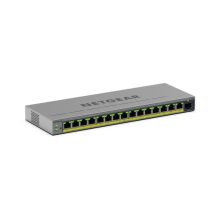 NETGEAR GS116EPP, switch gestionado L2/L3 Gigabit Ethernet (10/100/1000) con energía sobre Ethernet (PoE) en color gris, SKU: GS116EPP-100EUS
