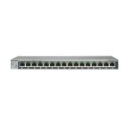 Imagen del switch NETGEAR GS116 no administrado con 16 puertos Gigabit Ethernet (10/100/1000) en color gris. SKU: GS116GE.