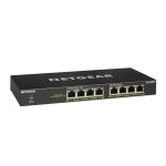 Switch NETGEAR GS308PP No administrado Gigabit Ethernet (10/100/1000) PoE, SKU GS308PP-100EUS, color negro