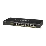 Switch NETGEAR GS308PP No administrado Gigabit Ethernet (10/100/1000) PoE, SKU GS308PP-100EUS, color negro