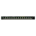 Imagen del NETGEAR GS316EPP-100PES, un switch Gigabit Ethernet de 16 Puertos PoE+ con 231W y 1 puerto SFP. Gestionado y color negro.