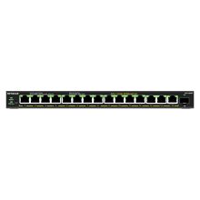 Imagen del NETGEAR GS316EPP-100PES, un switch Gigabit Ethernet de 16 Puertos PoE+ con 231W y 1 puerto SFP. Gestionado y color negro.