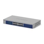 Switch no administrado NETGEAR GS516-300EUS con conectividad Gigabit Ethernet 10/100/1000, color gris y SKU GS516-300EUS
