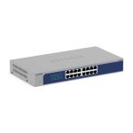 Switch no administrado NETGEAR GS516-300EUS con conectividad Gigabit Ethernet 10/100/1000, color gris y SKU GS516-300EUS