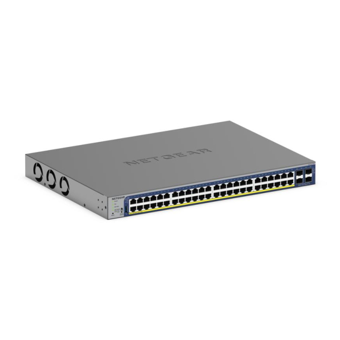 NETGEAR Switch Gestionado L2/L3/L4 con PoE y 10G Ethernet Negro NETGEAR GS752TXP Switch gestionado L2/L3/L4 con 10G Ethernet, PoE, color negro. SKU: GS752TXP-300EUS