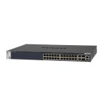 Imagen del switch NETGEAR M4300-28G gestionado L3 con Gigabit Ethernet (10/100/1000), tamaño 1U en color negro. SKU: GSM4328S-100NES.