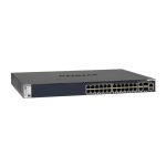 Imagen del switch NETGEAR M4300-28G gestionado L3 con Gigabit Ethernet (10/100/1000), tamaño 1U en color negro. SKU: GSM4328S-100NES.