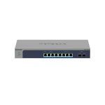 Imagen del NETGEAR 8-Port Multi-Gigabit/10G Ethernet Ultra60 PoE++ Smart Switch con 2 SFP+ Ports, SKU MS510TXUP-100EUS. Switch gestionado L2+ 10G Ethernet con soporte PoE++ en color gris.