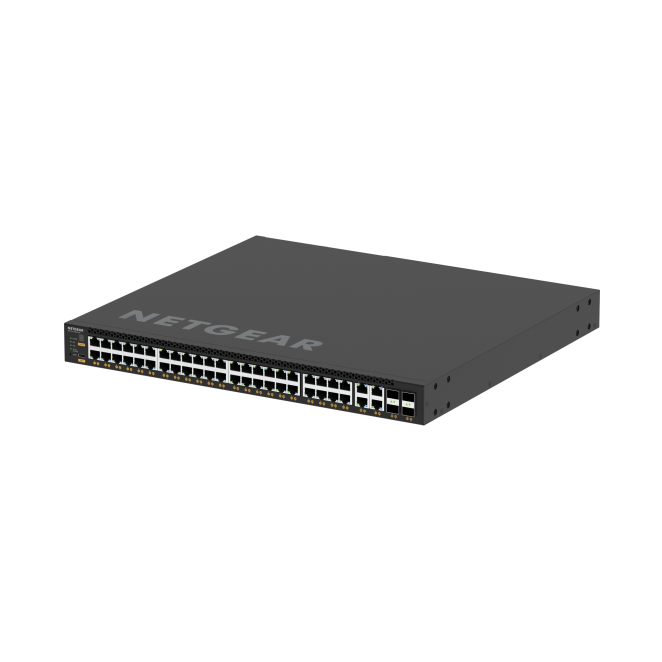 NETGEAR Switch Gestionado L3 2.5G Ethernet con PoE Negro 1U NETGEAR M4350-44M4X4V Switch gestionado L3 2.5G Ethernet (100/1000/2500) con PoE modelo MSM4352-100NES en color negro y formato 1U.