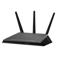 Router NETGEAR R7000P con capacidad inalámbrica Gigabit Ethernet, doble banda de 2,4 GHz y 5 GHz, color negro. SKU: R7000P-100PES