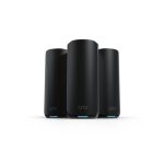 Roteador Wi-Fi NETGEAR Orbi 870 Tribanda con frecuencia de 2.4 GHz, 5 GHz, y 6 GHz, compatible con Wi-Fi 7 (802.11be), en color negro y con 4 antenas internas. SKU: RBE873B-100EUS