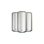 NETGEAR Orbi 970 Series Quad-Band WiFi 7, 3-Pack, con bandas a 2.4 GHz, 5 GHz-1, 5 GHz-2 y 6 GHz, compatible con Wi-Fi 6 (802.11ax), SKU RBE973S-100EUS