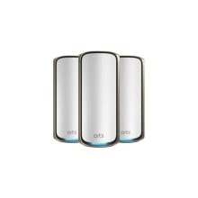 NETGEAR Orbi 970 Series Quad-Band WiFi 7, 3-Pack, con bandas a 2.4 GHz, 5 GHz-1, 5 GHz-2 y 6 GHz, compatible con Wi-Fi 6 (802.11ax), SKU RBE973S-100EUS