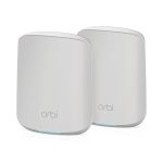 Sistema Mesh NETGEAR Orbi RBK352 AX1800 con WiFi 6, doble banda 2,4 GHz y 5 GHz, en color blanco, SKU RBK352-100EUS