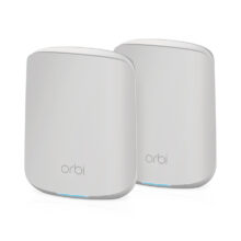 Sistema Mesh NETGEAR Orbi RBK352 AX1800 con WiFi 6, doble banda 2,4 GHz y 5 GHz, en color blanco, SKU RBK352-100EUS