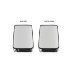 Vista lateral del sistema Mesh WiFi 6 NETGEAR Orbi RBK853 con tecnología AX6000, tribanda (2,4 GHz/5 GHz/5 GHz), color gris, SKU RBK853-100EUS