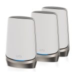 NETGEAR Orbi Quad-band RBKE963 AXE11000 WiFi 6E Mesh System, Wi-Fi 6 (802.11ax), Gris y Blanco, 16 Interno, RBKE963-100EUS