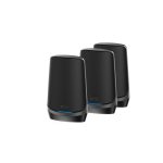 NETGEAR RBKE963B router inalámbrico con soporte Quad-band 2.4 GHz, 5 GHz-1, 5 GHz-2, y 6 GHz. SKU RBKE963B-100EUS, modelo en color negro.