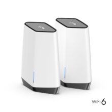 Sistema Mesh WiFi 6 NETGEAR Orbi Pro SXK80 con conexión tribanda (2,4 GHz/5 GHz/5 GHz), color gris y blanco, SKU SXK80-100EUS