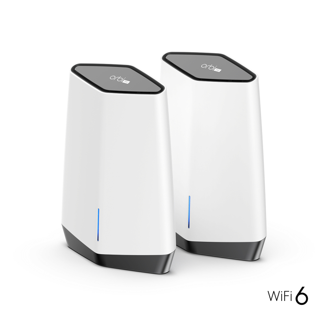NETGEAR Orbi Pro WiFi 6 Tri-band Mesh System con conexión tribanda Sistema Mesh WiFi 6 NETGEAR Orbi Pro SXK80 con conexión tribanda (2,4 GHz/5 GHz/5 GHz), color gris y blanco, SKU SXK80-100EUS