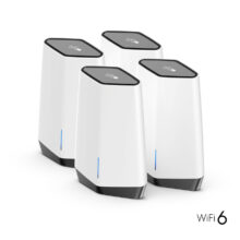 NETGEAR Orbi Pro WiFi 6 Tri-band Mesh System en Gris y Blanco, modelo SXK80B4, con 2,4 GHz y 5 GHz Wi-Fi 6