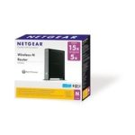 Imagen del router inalámbrico NETGEAR WNR2000 con Ethernet rápido, banda única de 2.4 GHz en color negro. SKU: WNR2000-100PES
