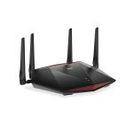 Router inalámbrico negro NETGEAR Nighthawk XR1000 WiFi 6 para gaming con doble banda 2,4 GHz y 5 GHz. SKU: XR1000-100EUS